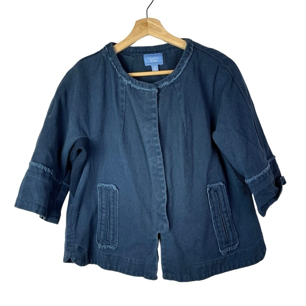 Simply Vera Vera Wang Navy Blue Twill Jacket M